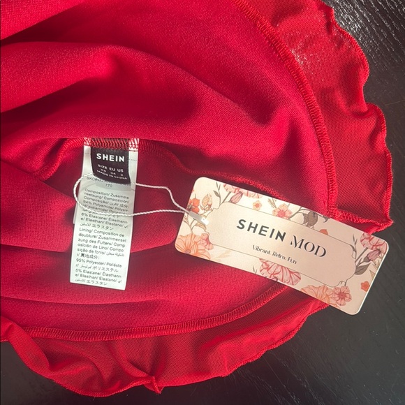 New Red Ruffled Shein Dress - Picture 3 of 3